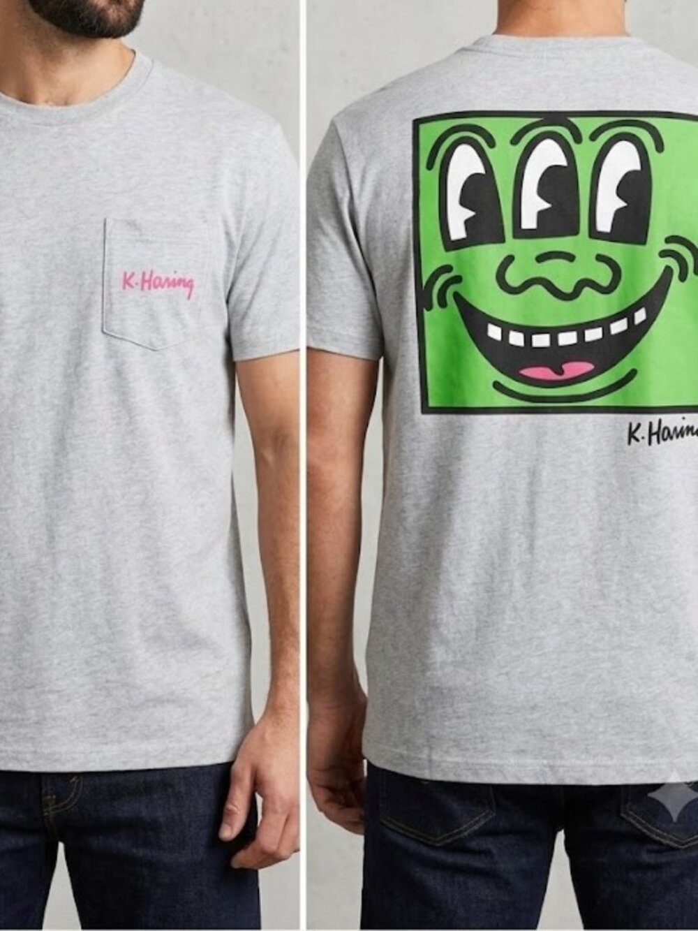 2/$15 GAP x Keith Haring Three Eyed Monster Pop Art T-Shirt Streetwear
